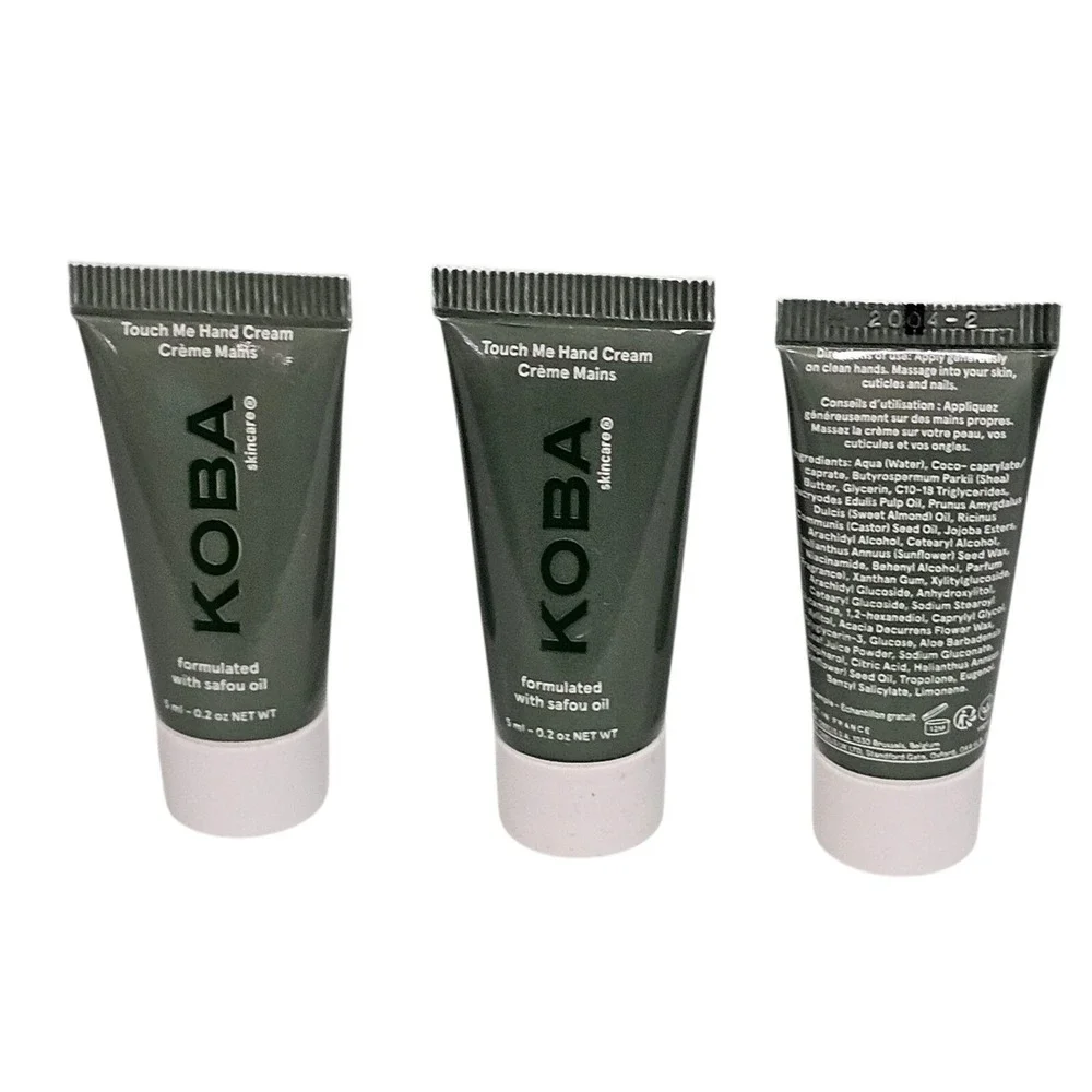 3 x KOBA Skincare Touch Me Hand Cream Safou Oil Moisturizing Travel Size 0.2oz